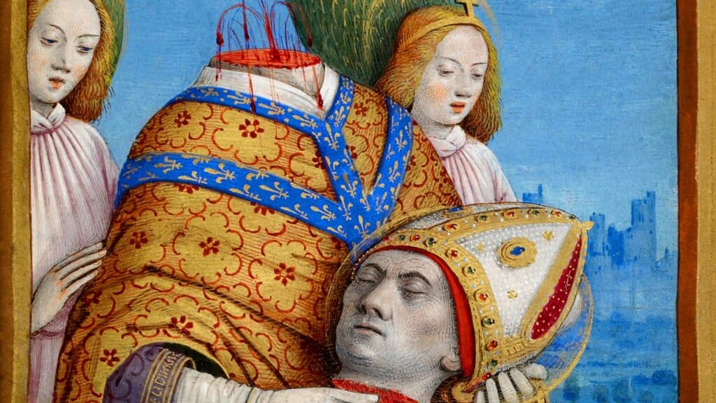 Immagine: San Dionigi di Parigi, decapitato, che cammina con il corpo che regge la testa